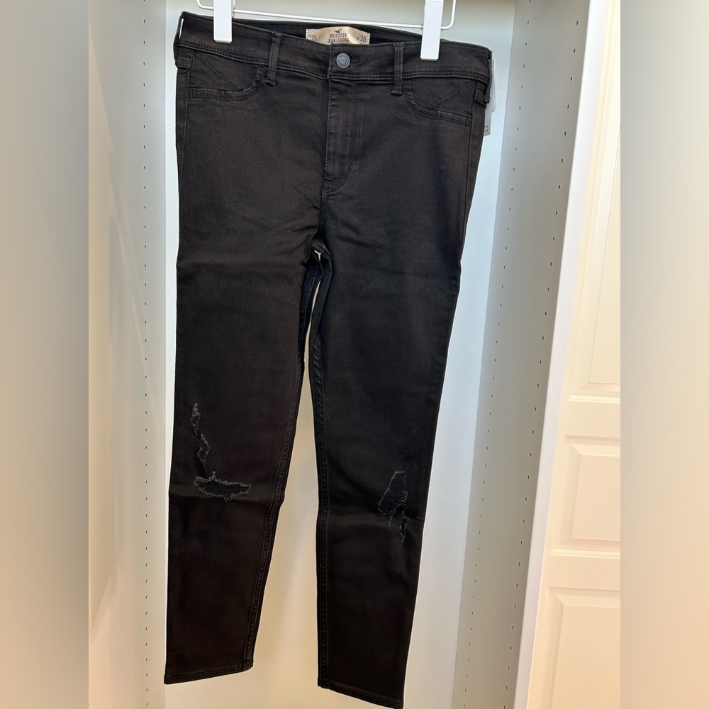 NWT Hollister black jean leggings. Size 11S. With the tears at knees. So cute!